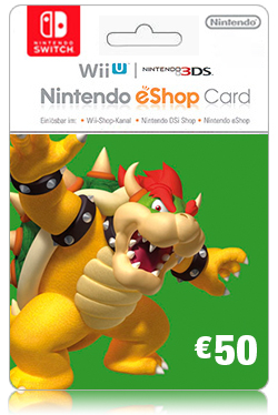Nintendo Wii U/3DS eShop Prepaid Card 50 EURO- EU