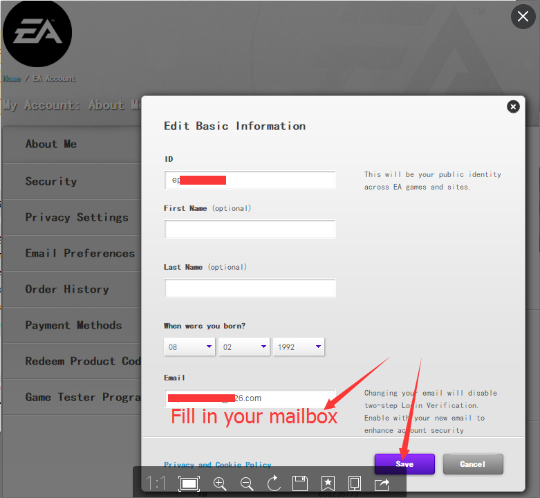 HOW TO UPDATE YOUR EA ACCOUNT INFORMATION Replace EA Email